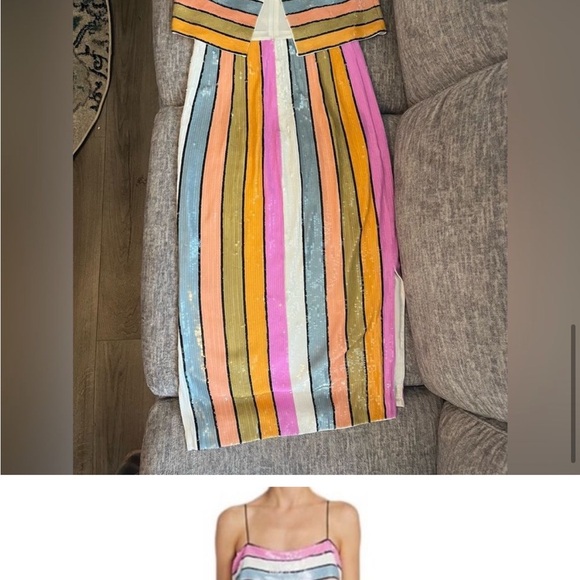 Veronica Beard Ivanna Striped Sequin Midi-Dress Size 0 - Picture 10 of 10